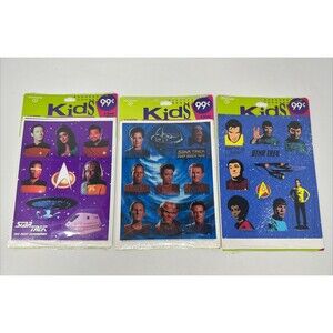 Vintage Hallmark Star Trek Stickers 3 Packs 4 Sheets Per Package NEW SEALED 90s